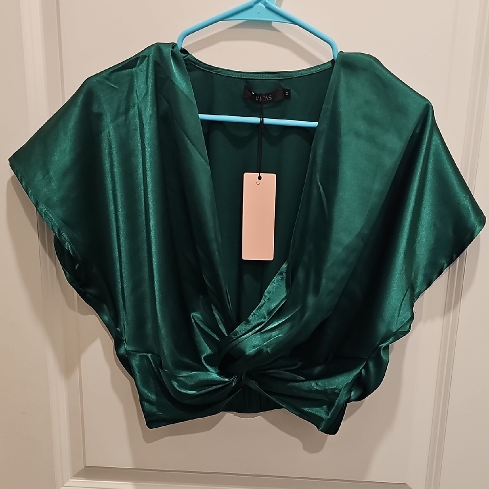 Elegant Green Satin Top